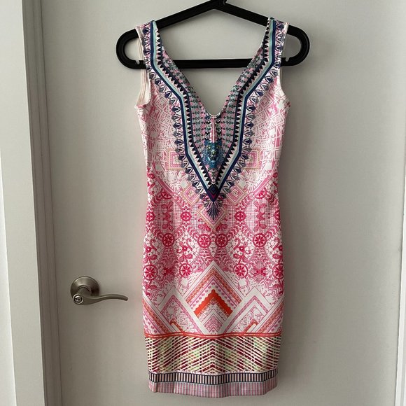 Blue Blush Bodycon Dress, Pink pattern, Size S - Picture 1 of 4